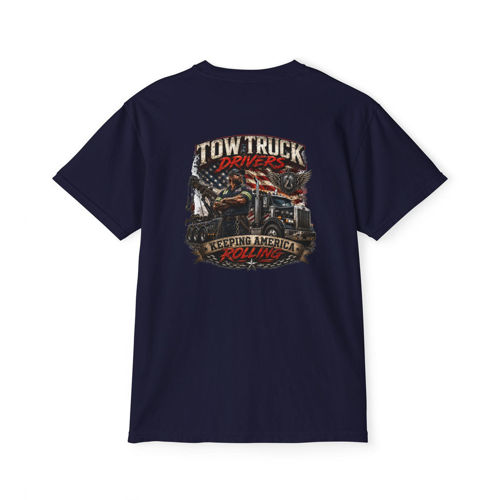 Tow Truck Driver Unisex Garment-Dyed Pocket T-Shirt