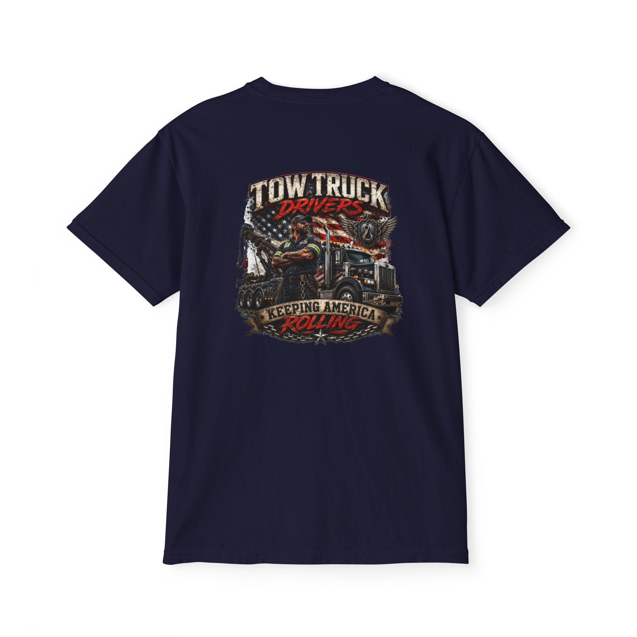 Tow Truck Driver Unisex Garment-Dyed Pocket T-Shirt