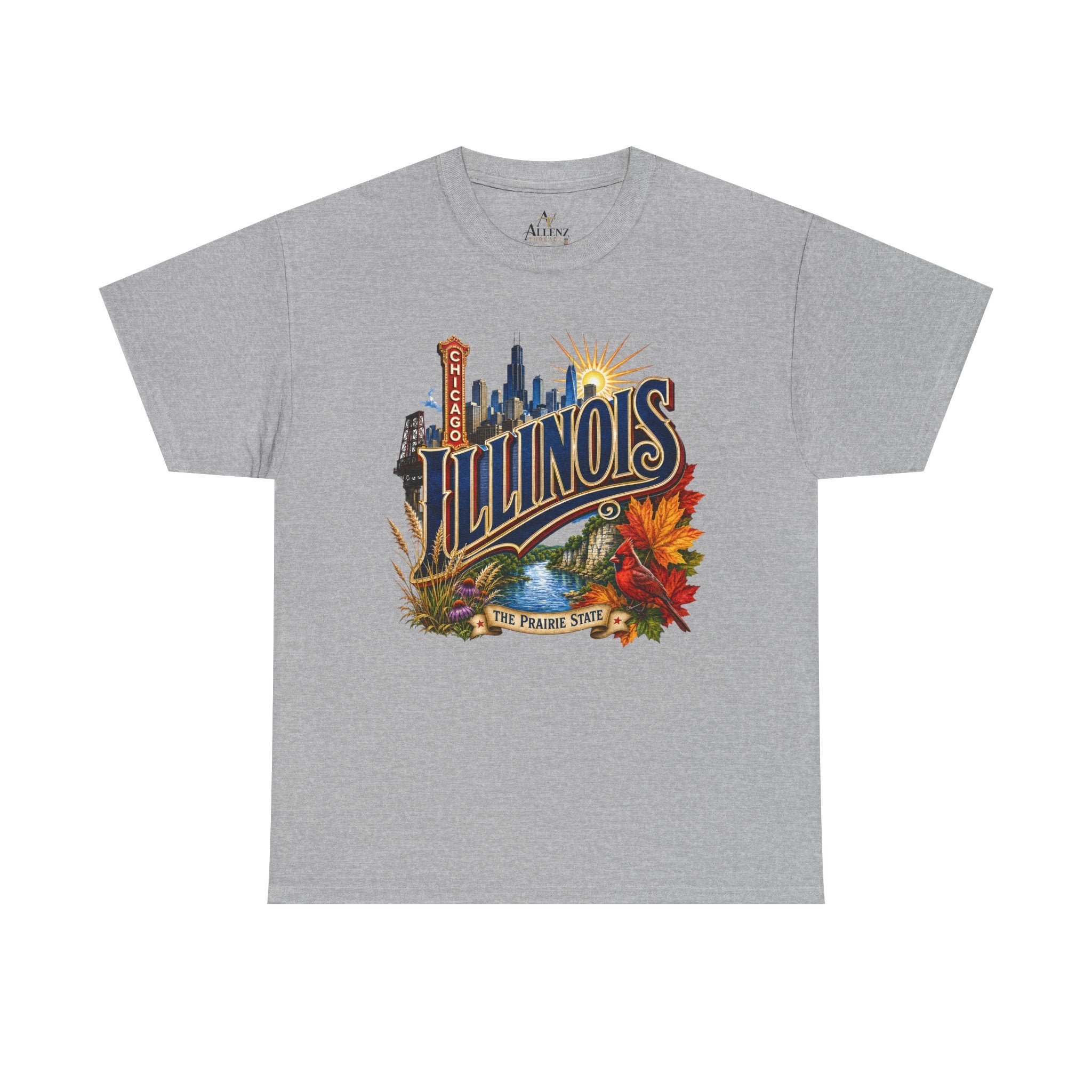 Unisex Heavy Cotton Tee 🌆 Illinois – Big City Energy and Prairie State Pride 🌆
