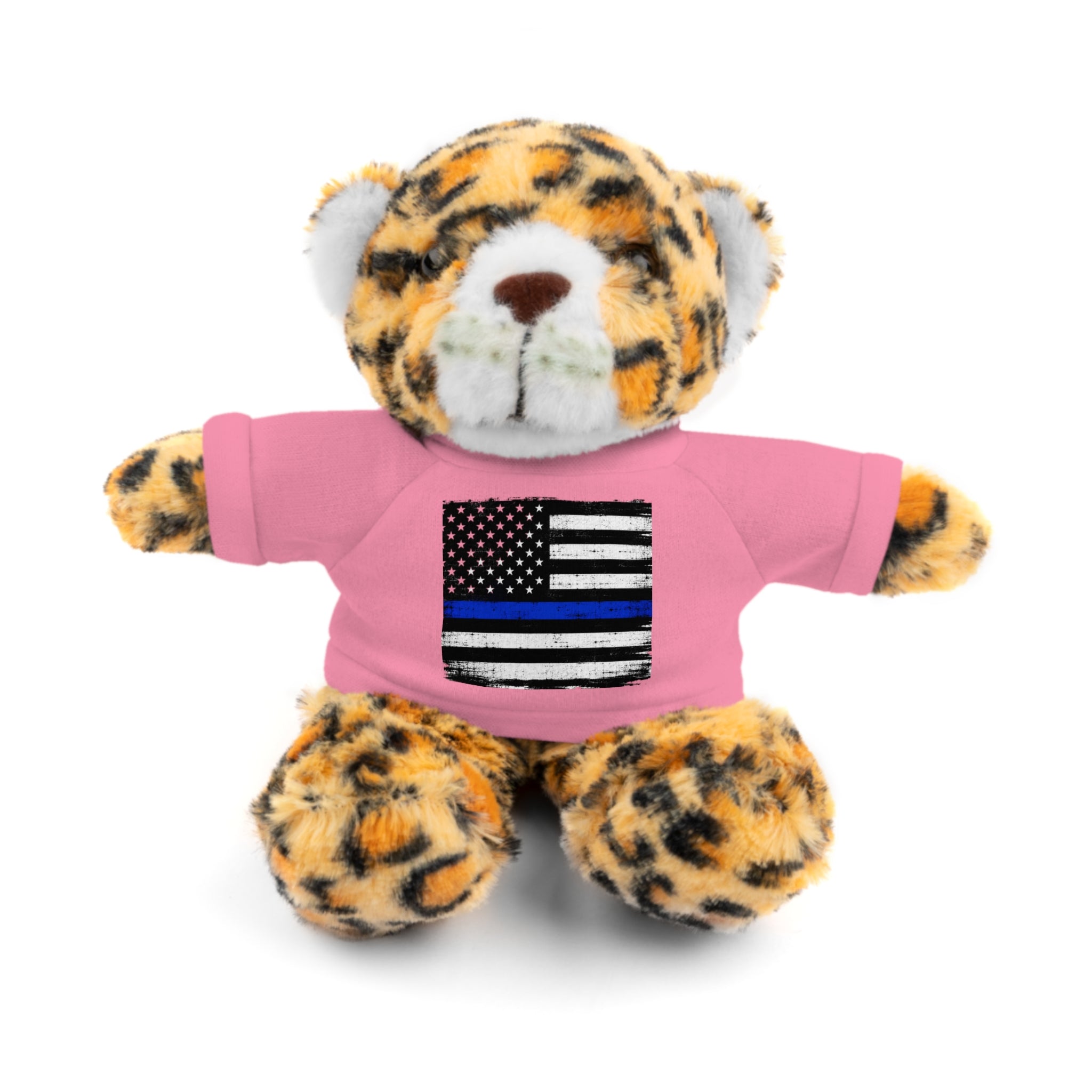 Kids Stuffed Animal with Thin Blue line flag Tee