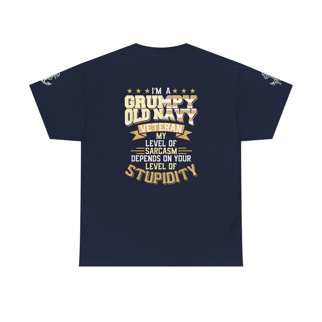 Unisex Heavy Cotton Tee⚓ “I’m A Grumpy Old Navy Veteran” Funny Veteran Shirt ⚓
