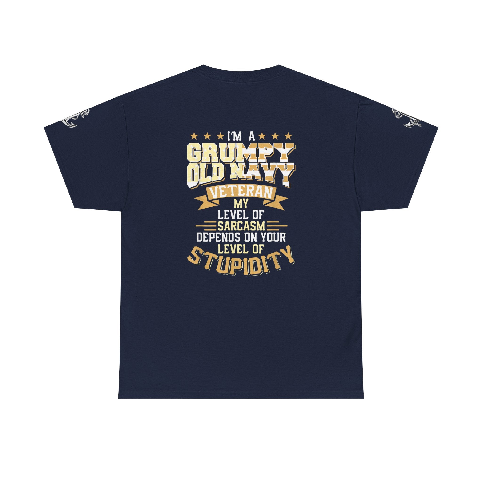 Unisex Heavy Cotton Tee⚓ “I’m A Grumpy Old Navy Veteran” Funny Veteran Shirt ⚓