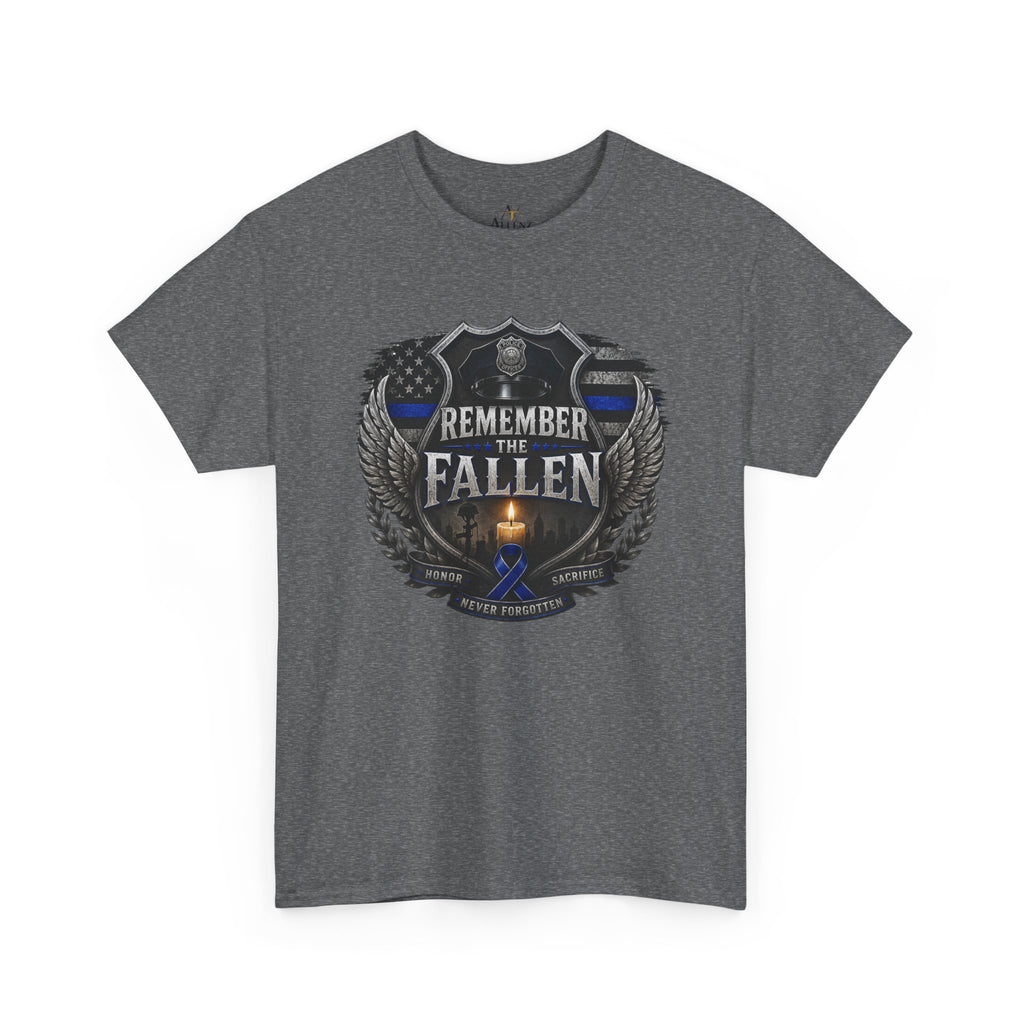 Unisex Heavy Cotton Tee Thin blue line remember the Fallen