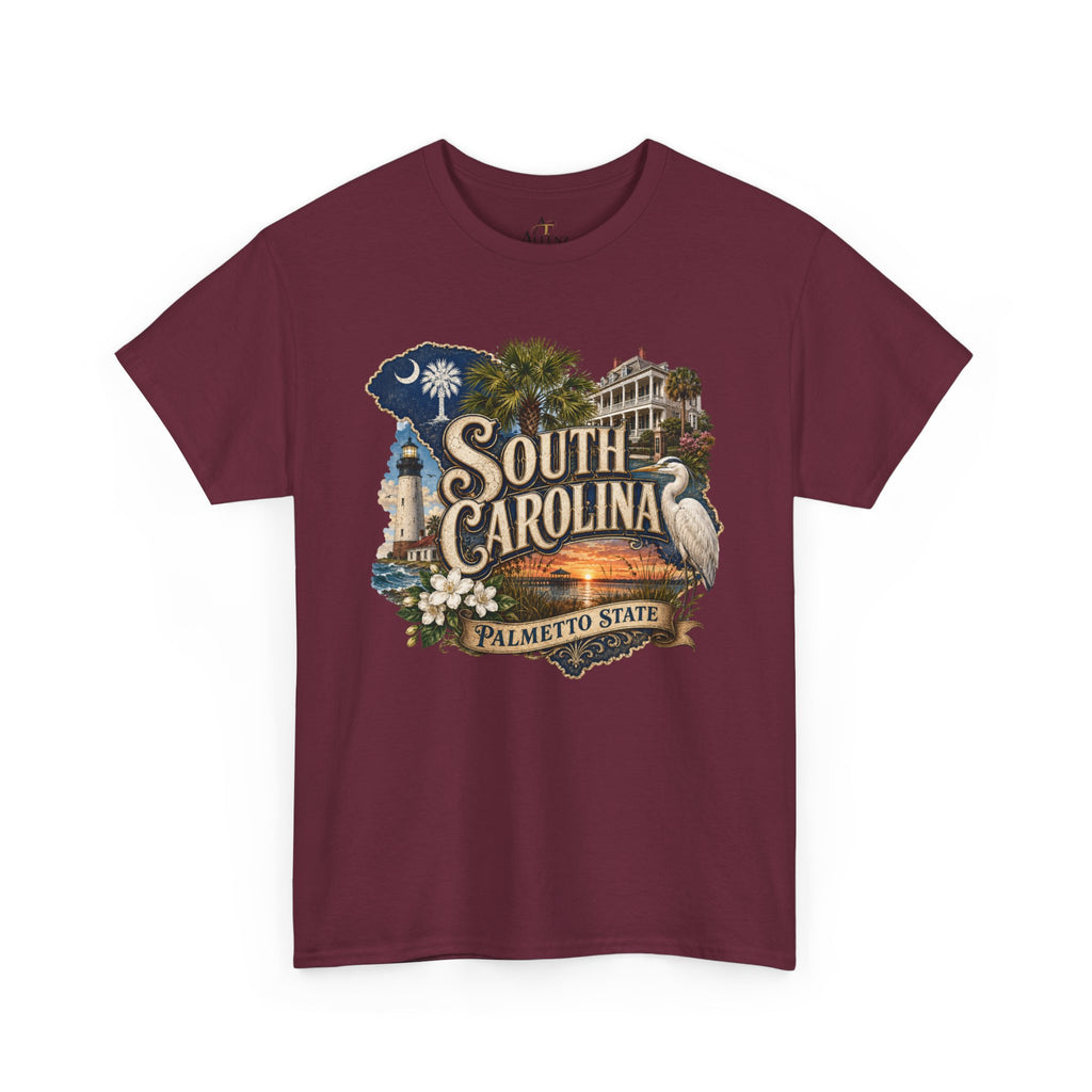Unisex Heavy Cotton Tee🌴 South Carolina – Timeless Beauty of the Palmetto State 🌅🌊