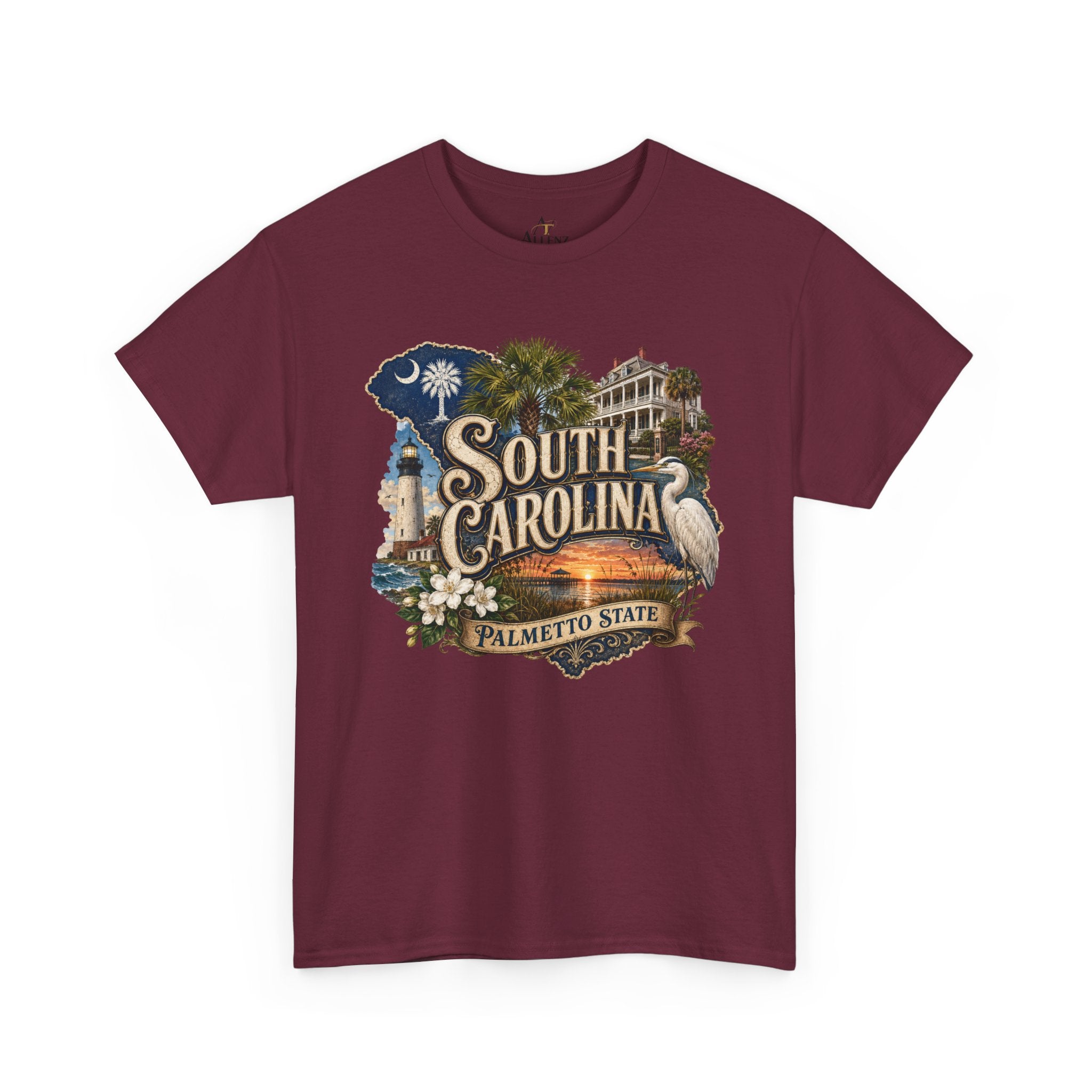 Unisex Heavy Cotton Tee🌴 South Carolina – Timeless Beauty of the Palmetto State 🌅🌊