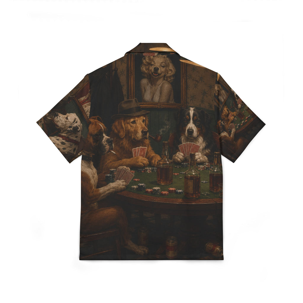 Men's Hawaiian Camp Shirt (AOP). 50s poker dogs