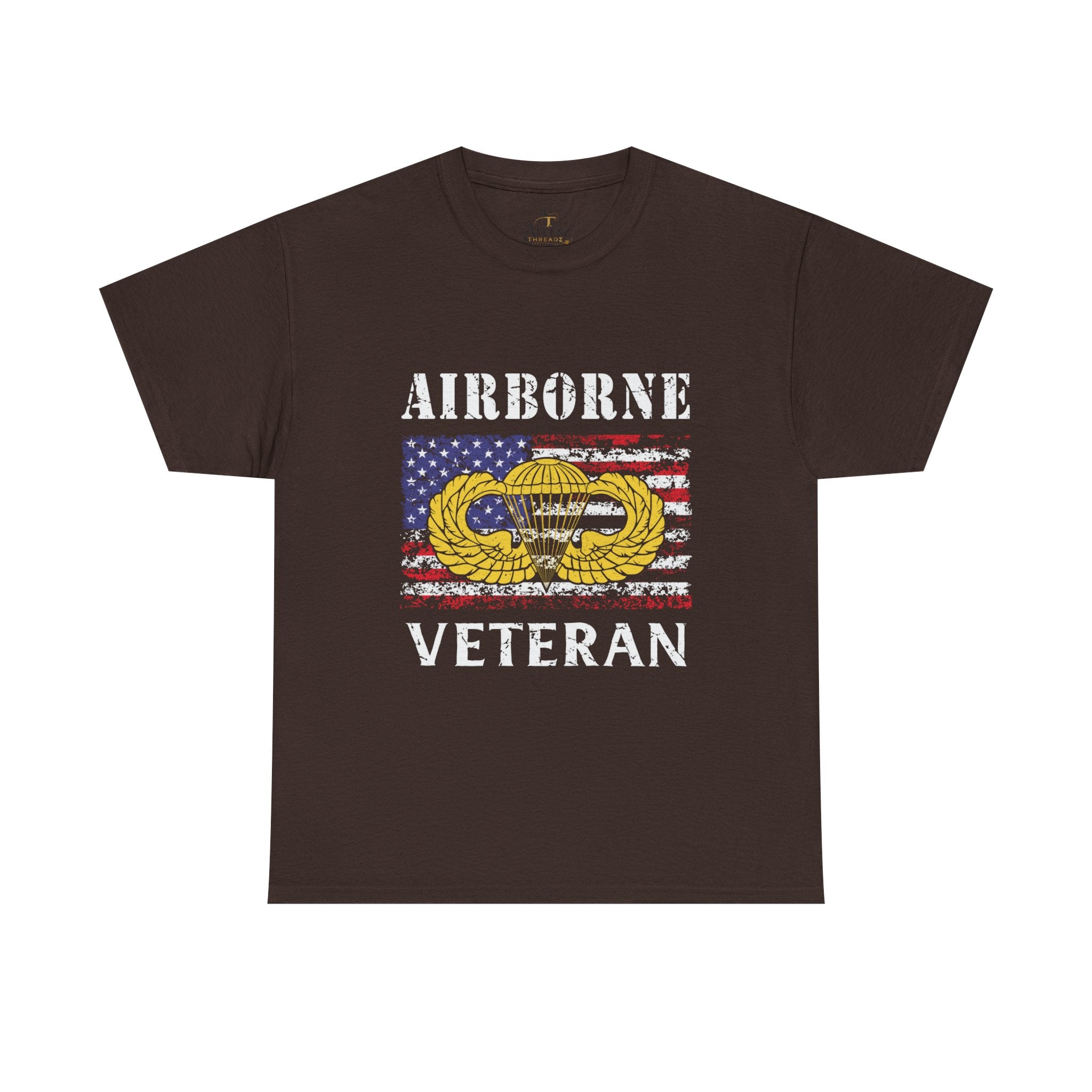 🪂 Airborne Veteran Patriotic Unisex Heavy Cotton Tee