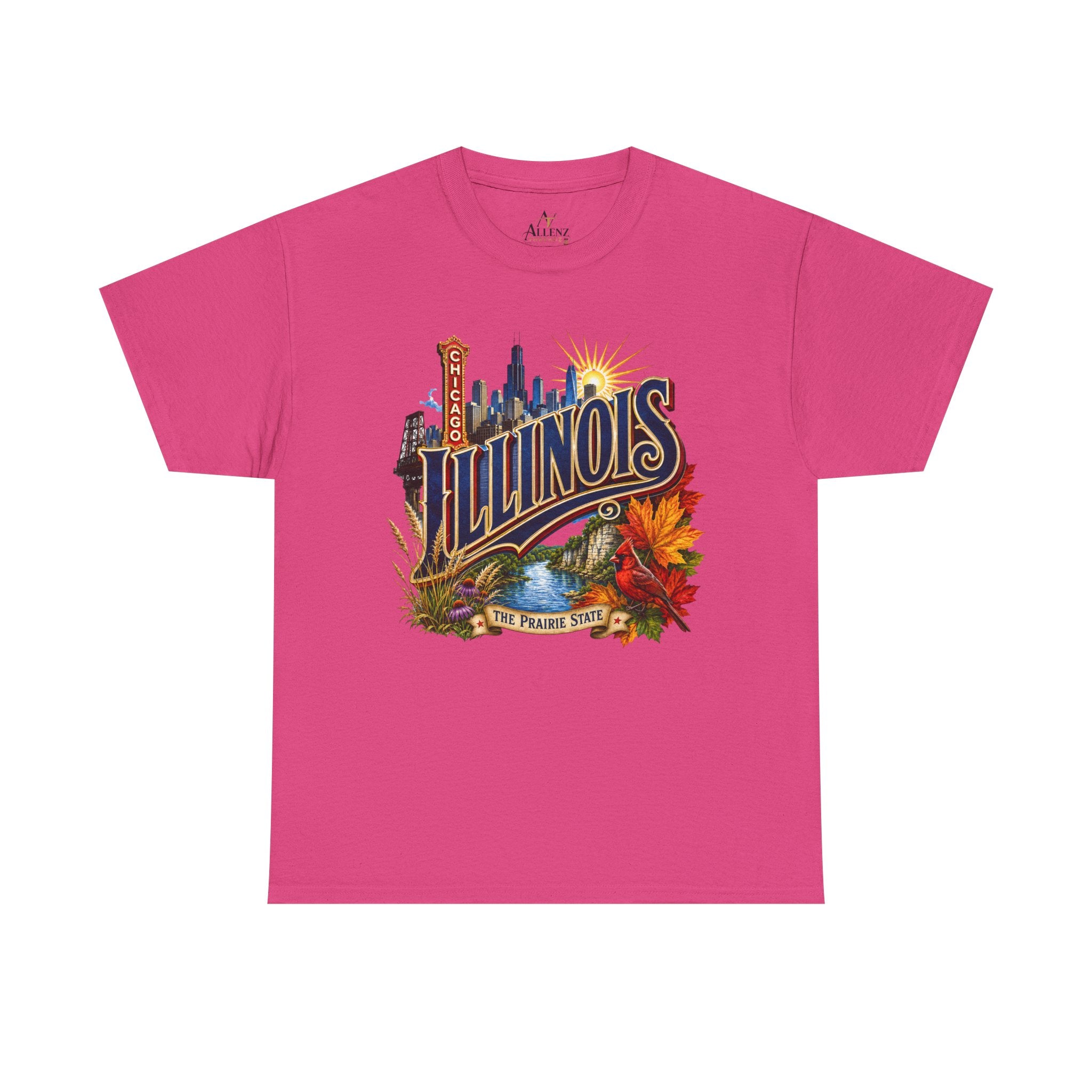 Unisex Heavy Cotton Tee 🌆 Illinois – Big City Energy and Prairie State Pride 🌆