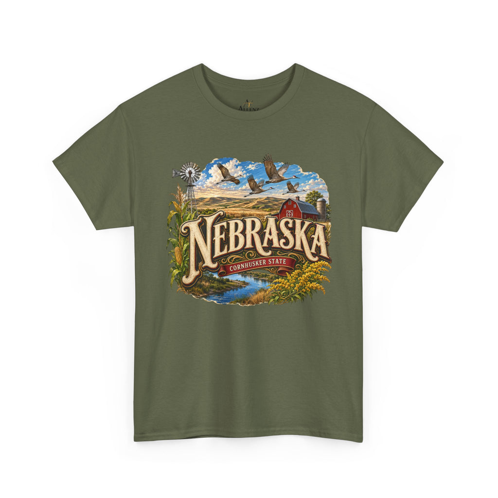 Unisex Heavy Cotton Tee🌾 Nebraska – Heartland Heritage and Prairie Pride 🌾