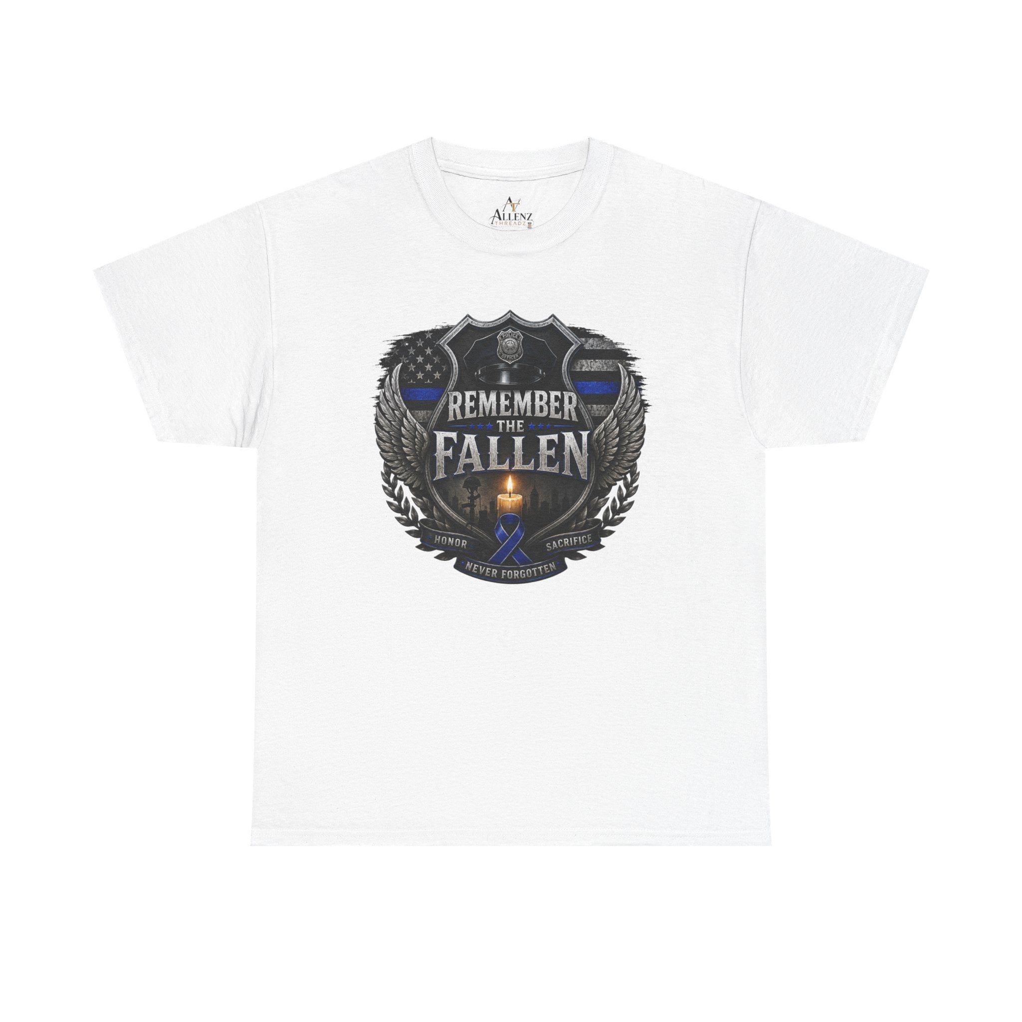 Unisex Heavy Cotton Tee Thin blue line remember the Fallen