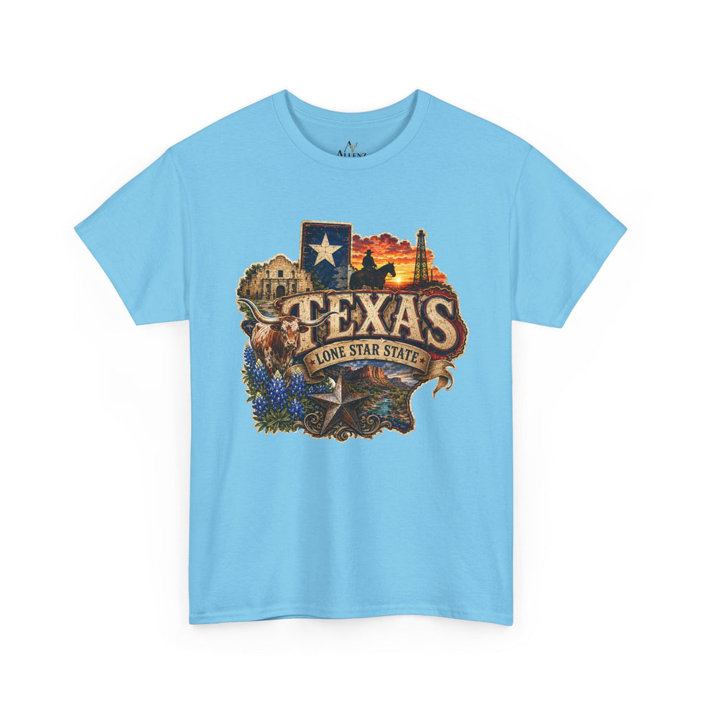 Unisex Heavy Cotton Tee⭐🤠 Texas – Pride of the Lone Star State 🌵🐂
