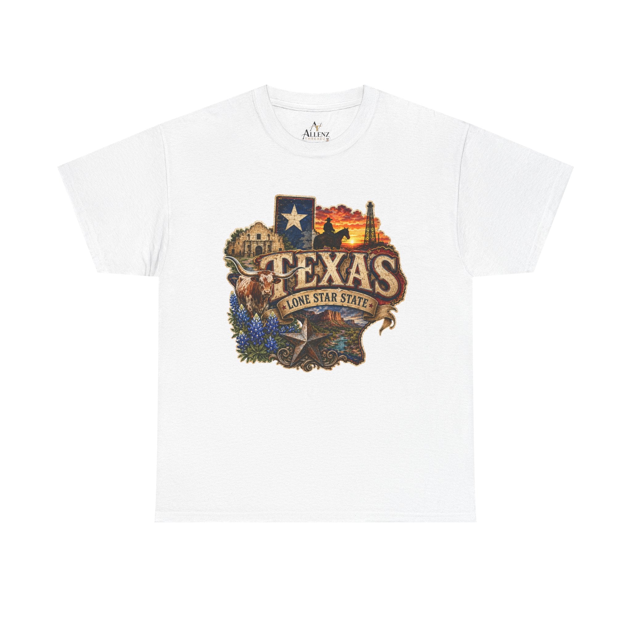 Unisex Heavy Cotton Tee⭐🤠 Texas – Pride of the Lone Star State 🌵🐂