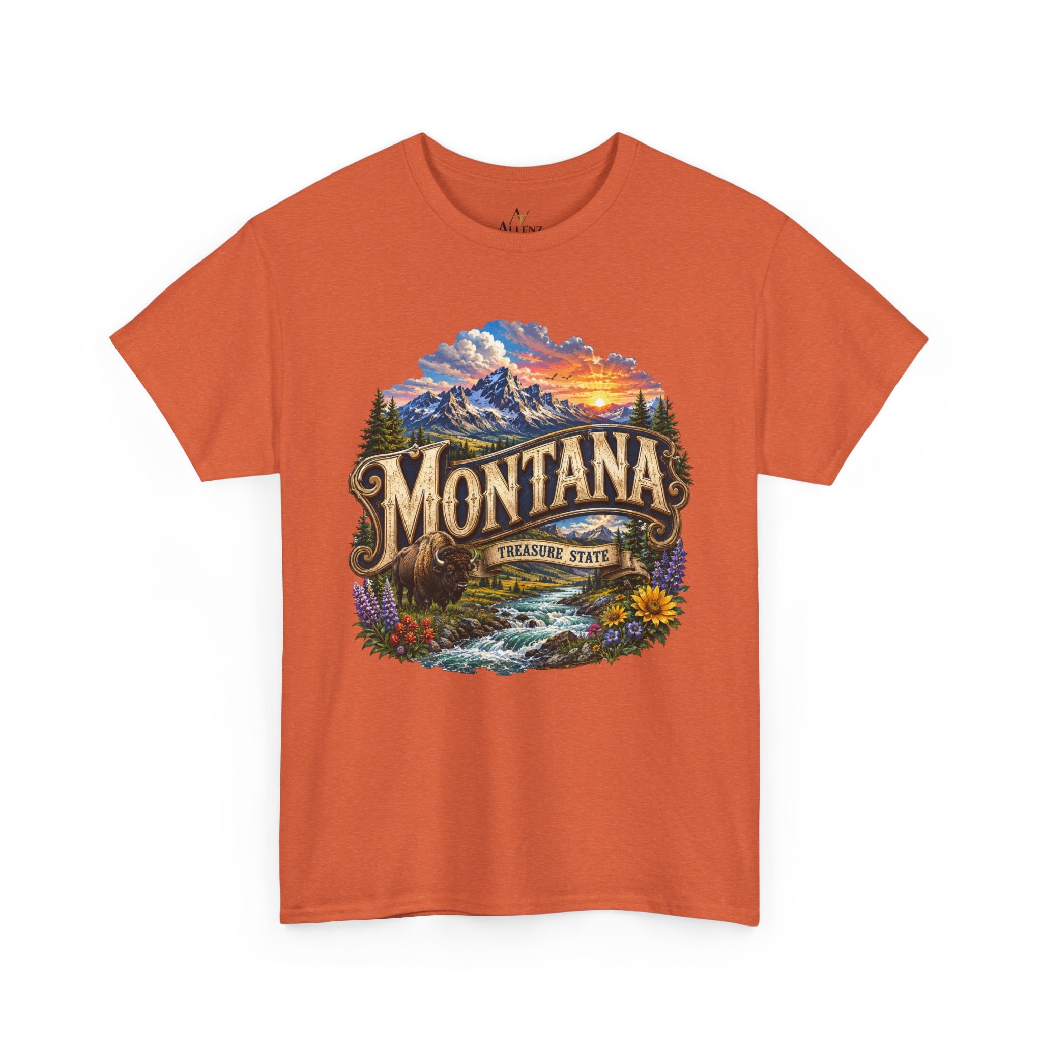 Unisex Heavy Cotton Tee🏔️ Montana – Big Sky Beauty and Wild Frontier Spirit 🏔️