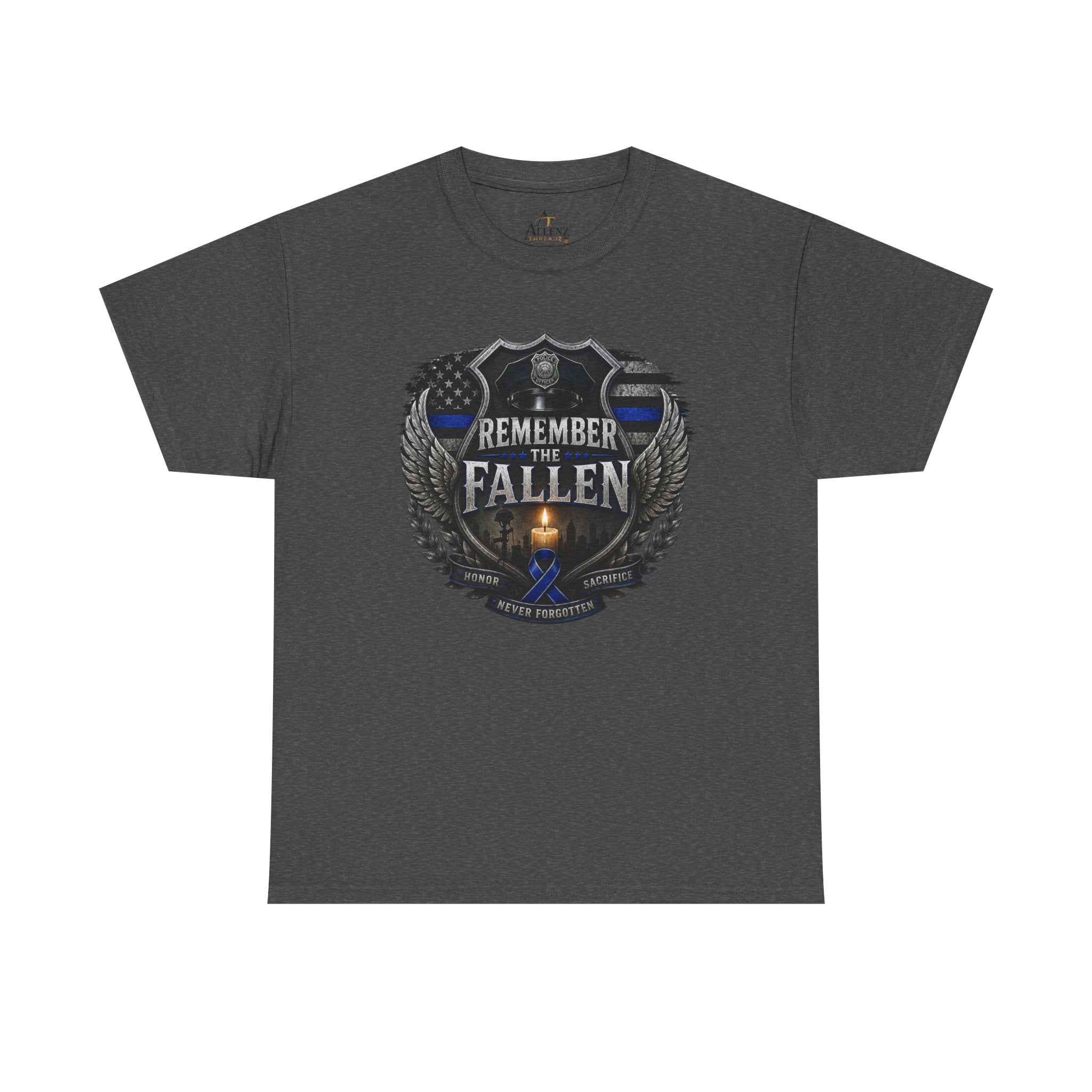 Unisex Heavy Cotton Tee Thin blue line remember the Fallen